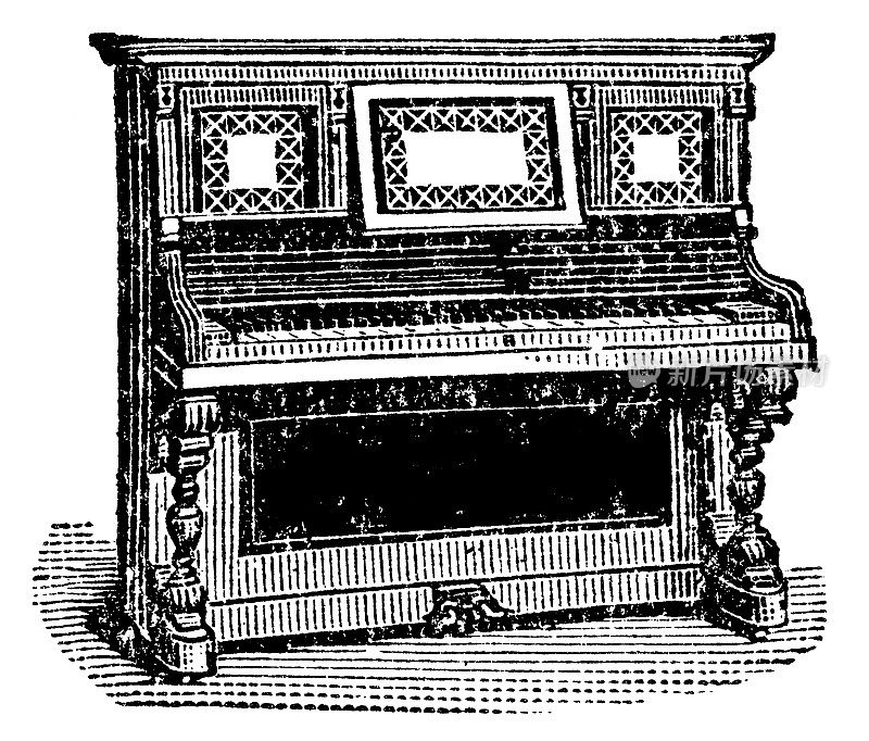 马查尔和史密斯钢琴和管风琴公司的1号立式橱柜钢琴- 19世纪